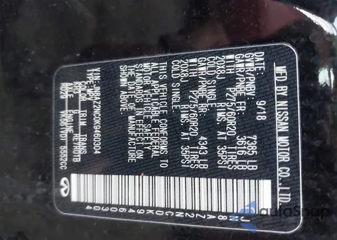 2019 Infiniti Qx80 Luxe z USA, uszkodzony, nr VIN JN8AZ2NC0K9460304